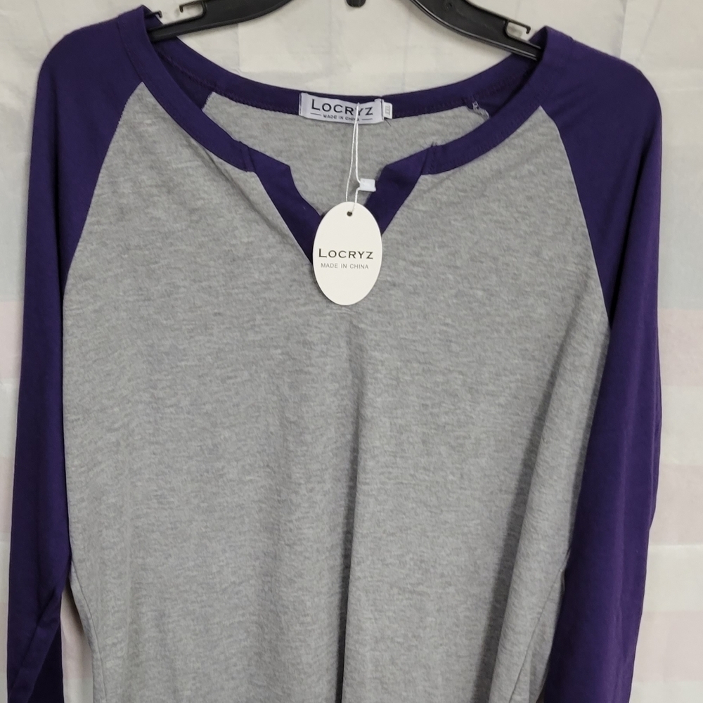 Locryz Purple & Heather Gray Raglan XXL